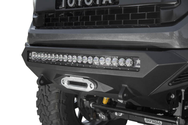 Toyota Tundra Bumper - Front - Addictive Desert Designs - Stealth Fighter w/ Winch Mount & Sensors - Hammer Black, Satin Black - `14-`27